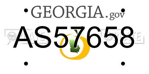 AS57658 Georgia License Plate