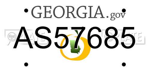 AS57685 Georgia License Plate