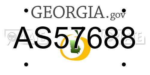 AS57688 Georgia License Plate
