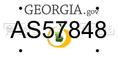 AS57848 Georgia License Plate