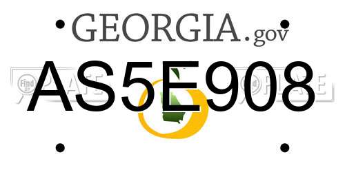 AS5E908 Georgia License Plate