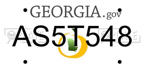 AS5T548 Georgia License Plate