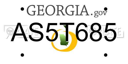 AS5T685 Georgia License Plate