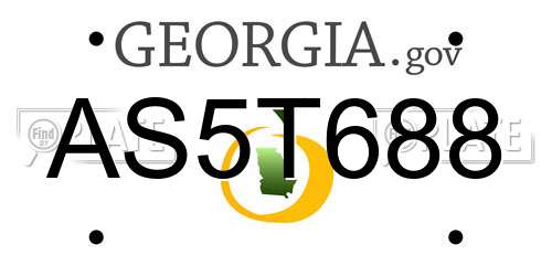 AS5T688 Georgia License Plate