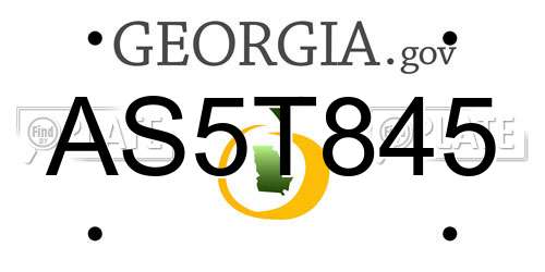 AS5T845 Georgia License Plate