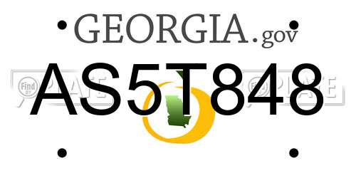 AS5T848 Georgia License Plate