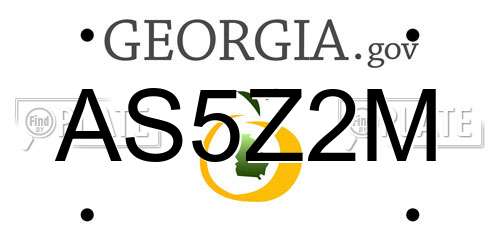 AS5Z2M Georgia License Plate