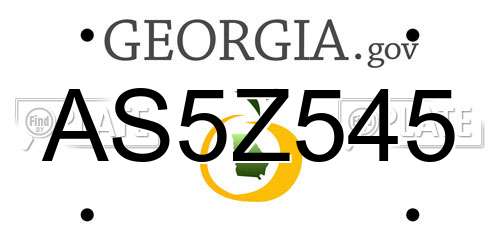 AS5Z545 Georgia License Plate