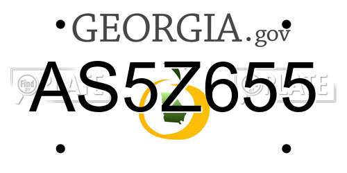 AS5Z655 Georgia License Plate