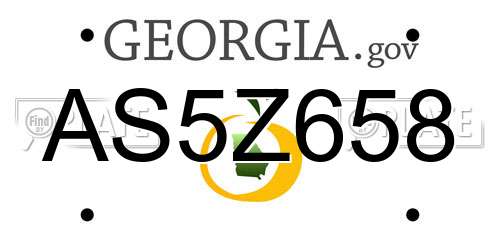 AS5Z658 Georgia License Plate