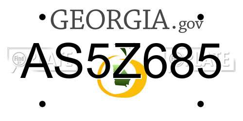 AS5Z685 Georgia License Plate