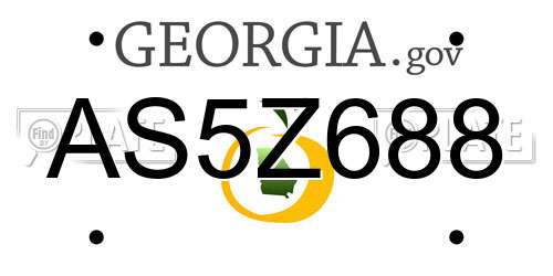 AS5Z688 Georgia License Plate