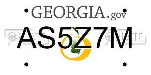 AS5Z7M Georgia License Plate