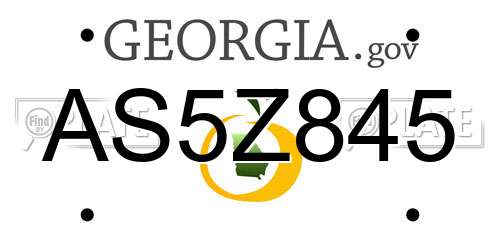 AS5Z845 Georgia License Plate