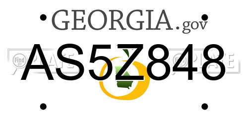 AS5Z848 Georgia License Plate