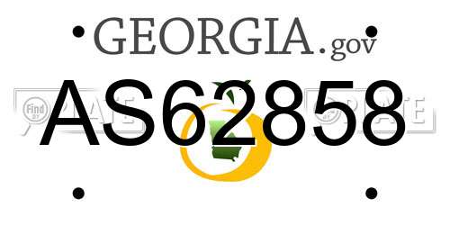 AS62858 Georgia License Plate