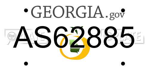 AS62885 Georgia License Plate