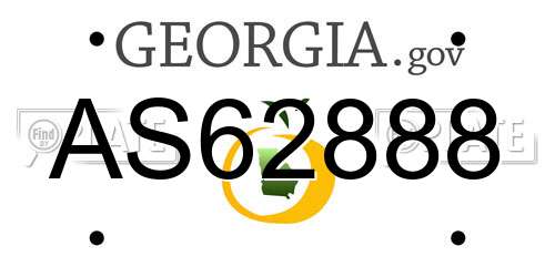 AS62888 Georgia License Plate