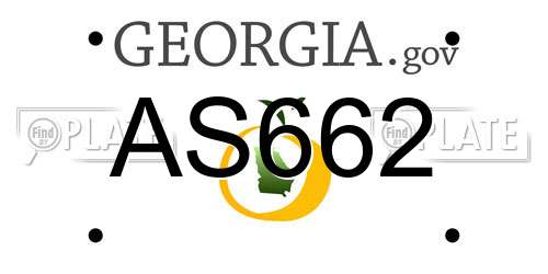AS662 Georgia License Plate