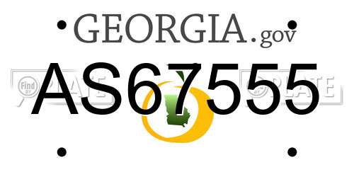 AS67555 Georgia License Plate