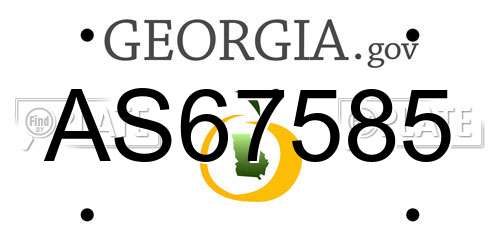 AS67585 Georgia License Plate