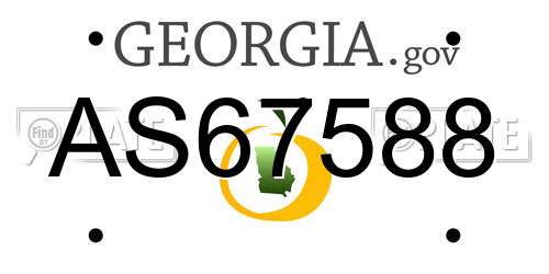 AS67588 Georgia License Plate