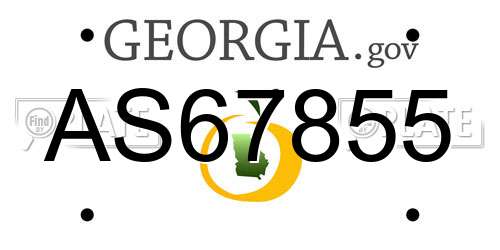 AS67855 Georgia License Plate