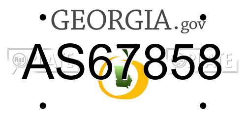 AS67858 Georgia License Plate