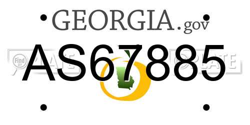 AS67885 Georgia License Plate