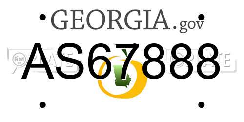 AS67888 Georgia License Plate