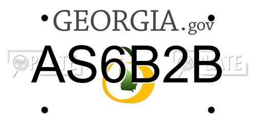 AS6B2B Georgia License Plate