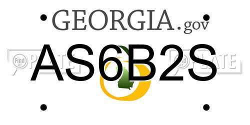 AS6B2S Georgia License Plate