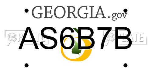 AS6B7B Georgia License Plate