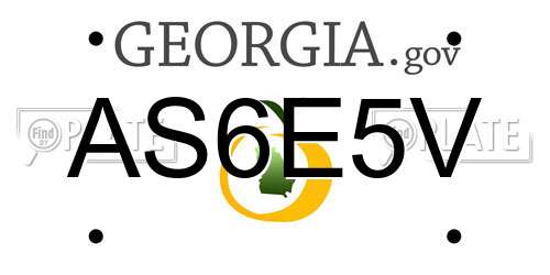 AS6E5V Georgia License Plate