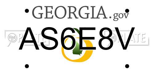 AS6E8V Georgia License Plate