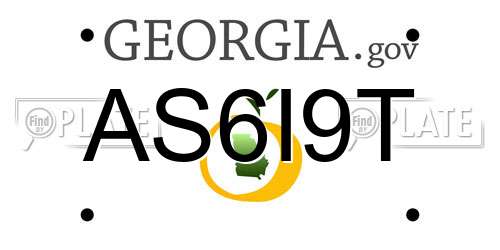 AS6I9T Georgia License Plate
