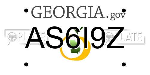 AS6I9Z Georgia License Plate
