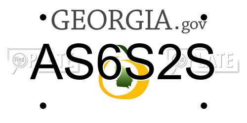 AS6S2S Georgia License Plate