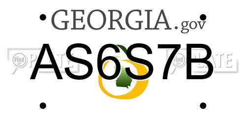 AS6S7B Georgia License Plate