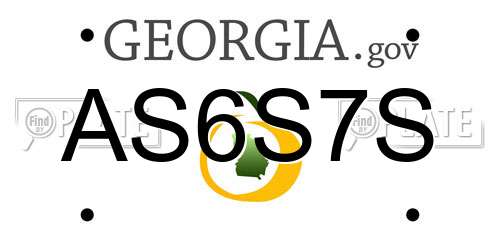 AS6S7S Georgia License Plate