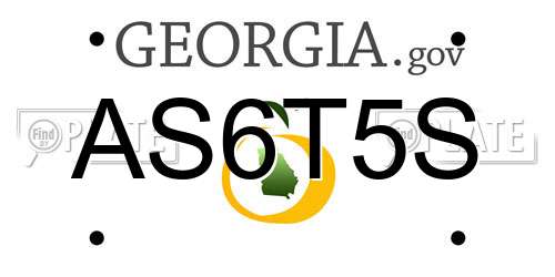 AS6T5S Georgia License Plate