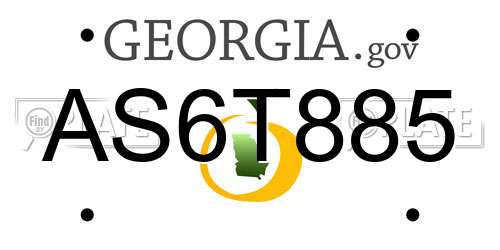AS6T885 Georgia License Plate