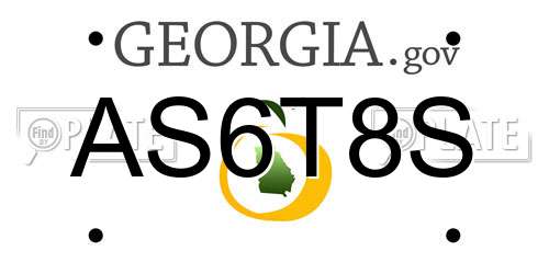 AS6T8S Georgia License Plate