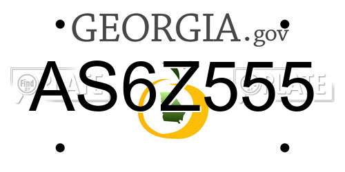 AS6Z555 Georgia License Plate