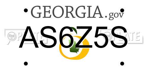 AS6Z5S Georgia License Plate