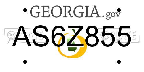AS6Z855 Georgia License Plate