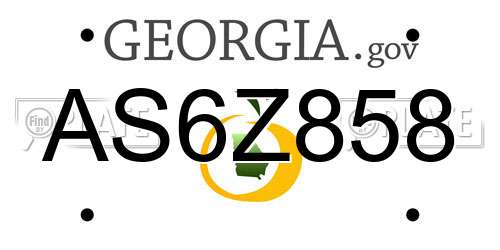 AS6Z858 Georgia License Plate