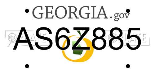 AS6Z885 Georgia License Plate