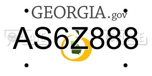 AS6Z888 Georgia License Plate