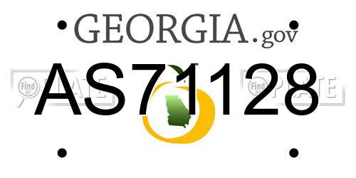 AS71128 Georgia License Plate